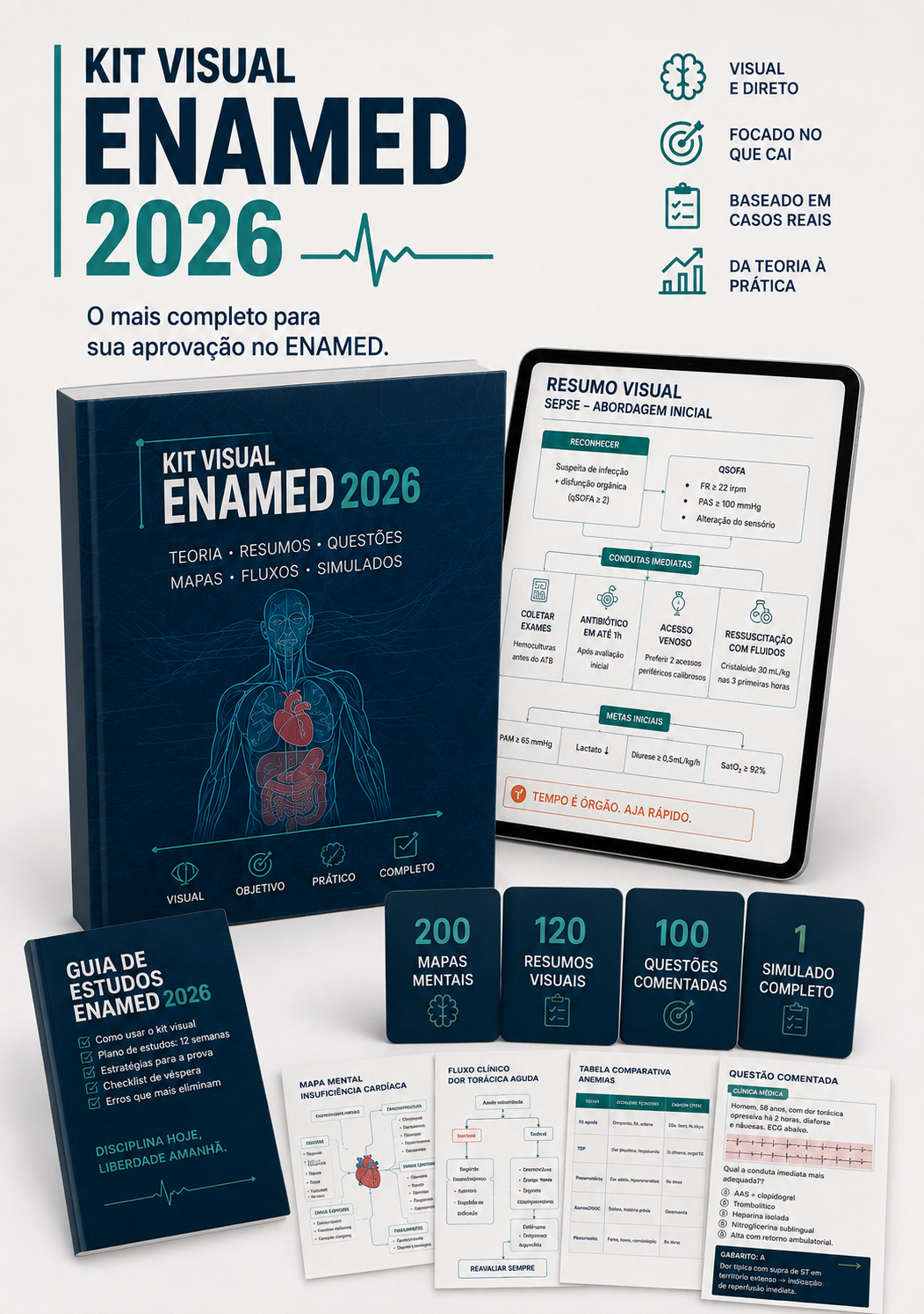 Composição completa do Kit Visual ENAMED 2026