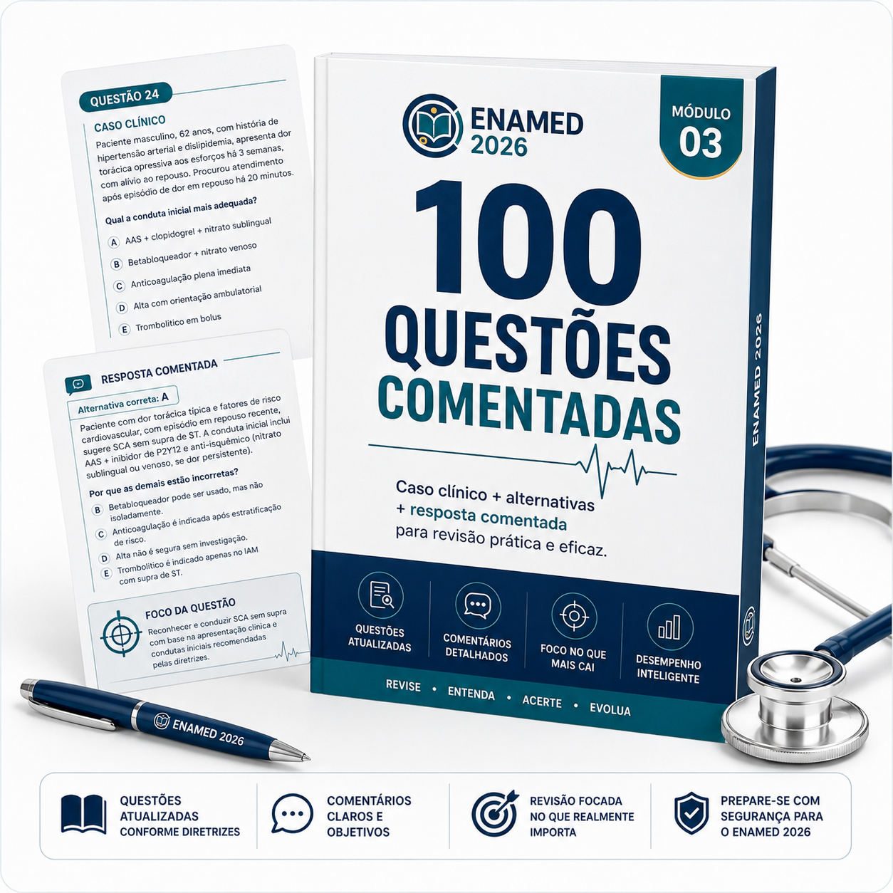 Módulo com 100 questões comentadas para o ENAMED 2026
